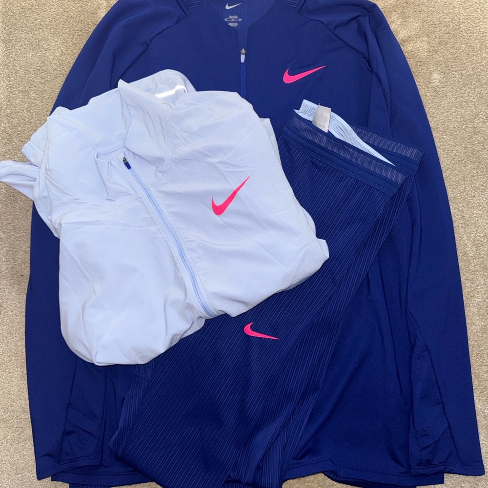 Nike Pro Elite Lot Jackets Royal Tint/Pink & Tights DX9062 DR5229 DX9059 Sz 3Xl